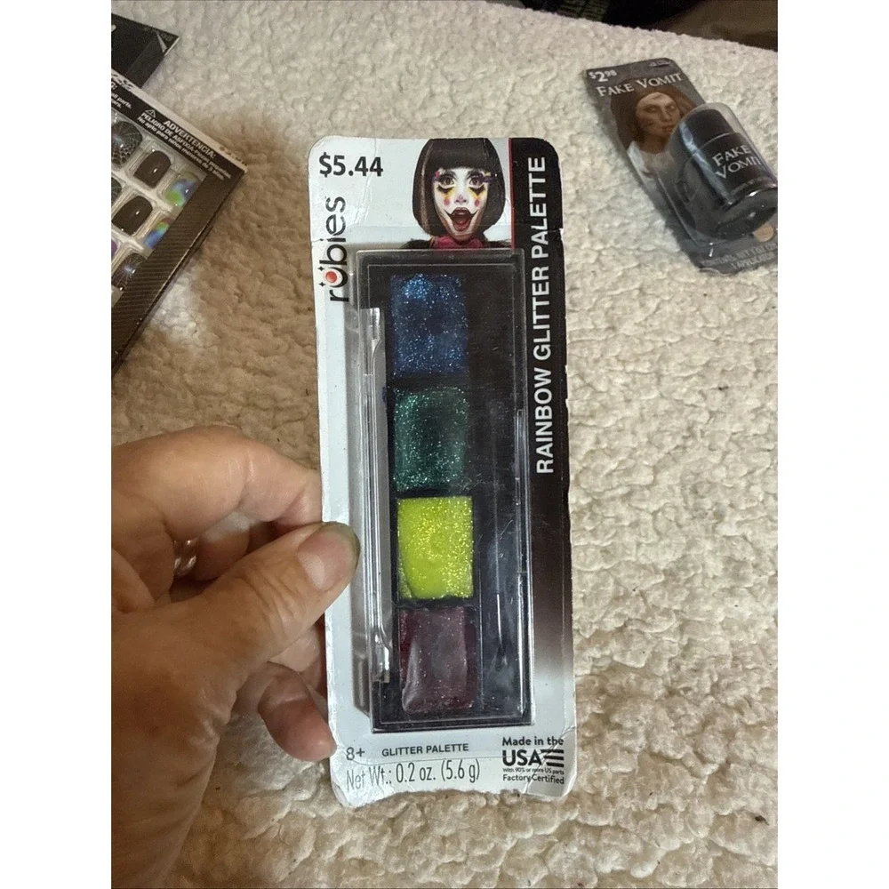 New Makeup Kit Rubies Rainbow Glitter Palette.  Halloween/ Stage / Vamp